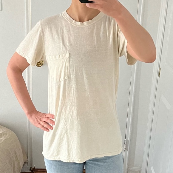 Jung Pocket tee in washed white size Small (unisex sizing) - Picture 4 of 11